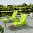thumbnail image 3 of WestinTrends Malibu Double Chaise Lounge with Side Table, All Weather Poly Lumber Outdoor Chaise Lounge Chairs with 5 Posistions Backrest, Lime Green, 3 of 8