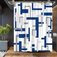 thumbnail image 5 of Abstract Geometric Black White Red Shower Curtain 3D Block Square Elegant Frame Modern r Fabric Bathroom with Hook Grey, 5 of 7