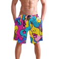 thumbnail image 4 of Dailycode Men's Quick Dry Swim Trunks Beach Shorts Casual Summer Board Shorts with Pockets, Girls Face Graffiti, 4 of 8