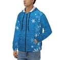 thumbnail image 2 of JUNZAN Blue Christmas Print Men's Zip Up Hoodie Athletic Hoodies Long Sleeve Hooded Sweatshirts With Pockets (S-3XL), 2 of 6
