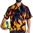thumbnail image 4 of Basketball Men's Casual Printed Button Down Short Sleeve Beach Shirts, 4 of 6