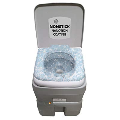 Earthtec ETEC Non-Stick Sanitary Portable Toilet Bowl, 50 Flush, 5