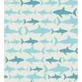 thumbnail image 3 of Sea Animals Duvet Cover Set, Monochrome Shark Illustration Fashion Maritime Illustration Aquatics, Decorative 3 Piece Bedding Set with 2 Pillow Shams, Queen Size, Turquoise Beige Teal, by Ambesonne, 3 of 3