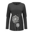 thumbnail image 3 of DYMADE Women's Spring Long Sleeve Round&nbsp;Neck Print Loose Casual Tunic Blouses Plus Size S-5XL, 3 of 3