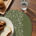 thumbnail image 3 of Japanese Round 15 Inch Placemats Set of 4, Green Rustic Retro Pastoral Floral Leaves HeatResistant Non Slip Place Mats for Dining Table, Wipeable Braided Kitchen Table Mats for Housewarming, 3 of 9