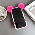 thumbnail image 5 of Feishell Cute Fluffy Case for iPhone 15 Plus, Cute Panda Ears Hairball Soft Fuzzy Winter Warm Faux Fur Plush Fluffy Flexible TPU Bumper Protective Phone Cover Women Girls,Rose, 5 of 5