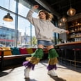 thumbnail image 4 of Sparkly Metallic Leg Warmers for Carnival Festival Stage Performance, Shiny Tinsel Leg Gaiters for Costume Party, Glamorous Dance Wear Costume Accessories, 4 of 5