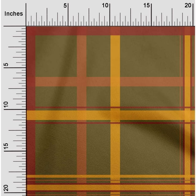 oneOone Polyester Lycra Fabric Madras Check Print Fabric By The Yard 56 Inch Wide