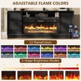 thumbnail image 6 of ANPOO 80" Farmhouse Fireplace TV Stand for TVs up to 90", Electric Fireplace Media Console, 12‑Color Flame, Fluted Entertainment Center with Power Outlet, 6 of 7