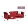 thumbnail image 2 of Glory Furniture Raisa Velvet Sofa in Burgundy, 2 of 6