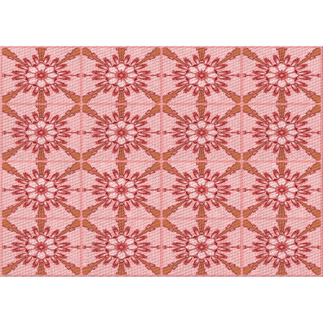 Ahgly Company Tapis Rectangulaire Lavable en Machine Intérieur Transitionnel Rose Pastel, 4 Pieds x 6 Pieds