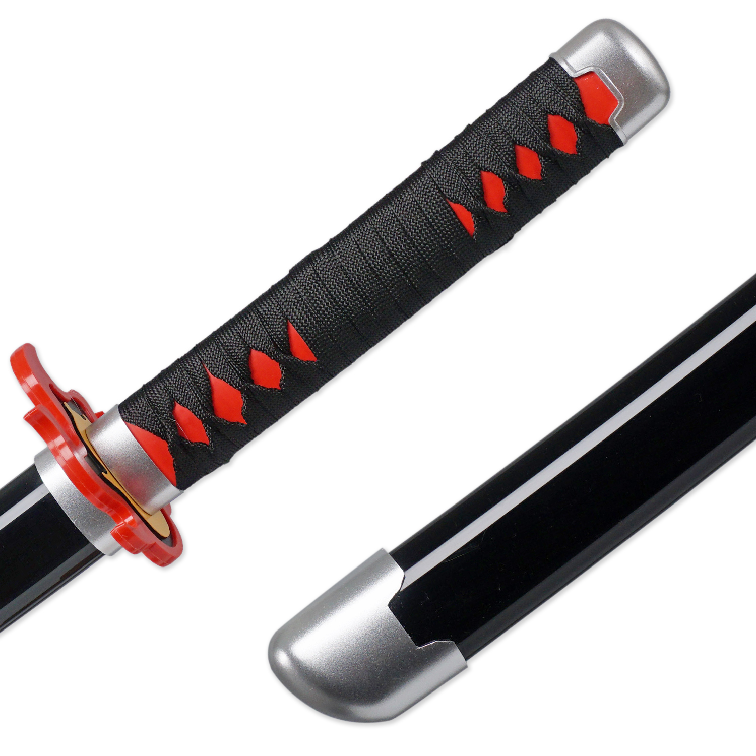 Zisu Bamboo Blade Demon Slayer Katana, About 31.5 inch Overall Hashira Pillars Katana for Cosplay Purpose, Anime Original Texture (FireGod)