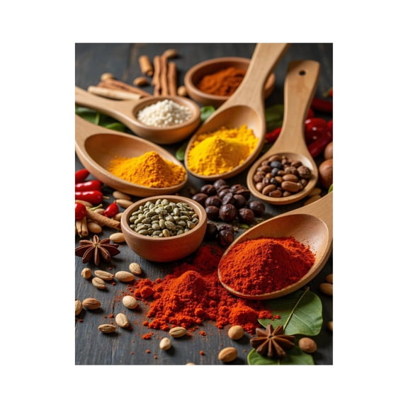 Paint By Numbers Kit for Adults Beginner - DIY Spices Colorful Wooden Spoons Display Canvas Painting Kits for Adults, Frameless Paint By Number for Adults for Home Wall Decor 16x20 Inch