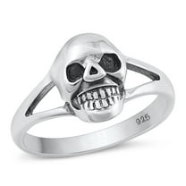 CHOOSE YOUR STYLE Sterling Silver Women's Mens Biker Ring Skull Skeleton Ring Band 13mm 925 Female Size 11