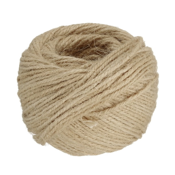 Uxcell Cuerda de Yute Natural de 50 Metros, Cuerda de Yute de 2 mm para Manualidades, Envoltura de Regalos, Decoración, Empaque, Jardinería, Soporte para Plantas, Beige