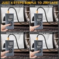 thumbnail image 5 of Cordless Portable Tire Inflator Air Compressor for Car, 150 PSI Auto-Pause Tire Pump with LED Light & Power Bank, for Motorcycle, Bicycles, Sports Balls, Pool Floats & Inflatable Toys, 5 of 9