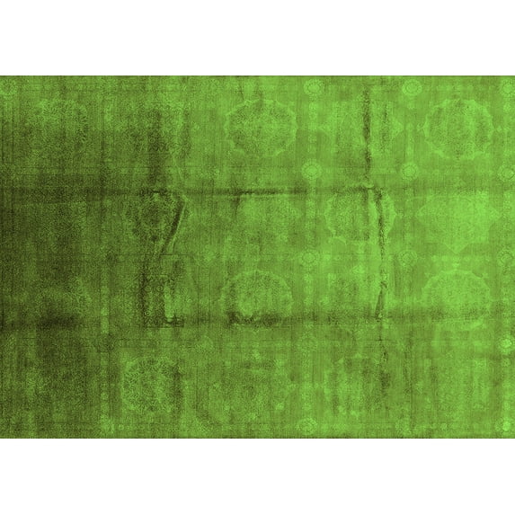 Ahgly Company Indoor Rectangle Oriental Green Industrial Area Rugs, 8' x 10'