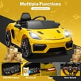 thumbnail image 5 of Porsche 718 12V Power Kids Ride on Car with Remote Control, Kids Electric Car to Drive, Toddler Car with Bluetooth/MP3/Lights, Gift for Boys Girls Aged 3-5, Yellow, 5 of 9