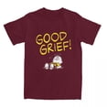 thumbnail image 3 of Camisetas para hombre y mujer, Peanuts, Charlie Brown, Good Grief, Snoopy, 100 % algodón, camisetas de manga corta, camisetas de cuello redondo, regalo de cumpleaños, 3 of 5