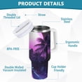 thumbnail image 2 of Yayeee 30oz Stainless Steel Tumbler with Straw and Handle Double-Wall Insulated Travel Water Bottle, Pink Road, 2 of 8