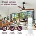 thumbnail image 3 of 52 inch Ceiling Fan with Lights, 6 Speed Remote Control, Natural Walnut Finish with 3 Wood Fan Blades, for Indoor Use, D5141, 3 of 6