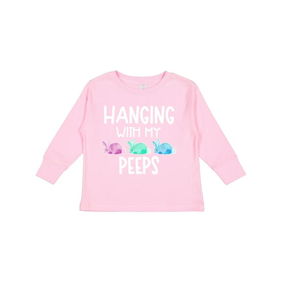 Inktastic Easter Hanging with My Peeps Pastel Bunnies Boys or Girls Long Sleeve Toddler T-Shirt