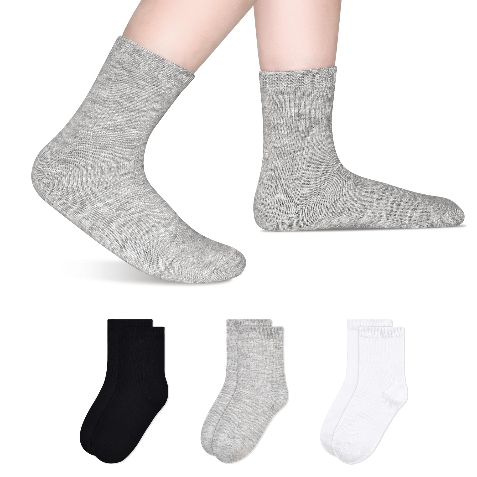 Elutong Kids Crew Socks, 24-Pack Multi-Color photo 5