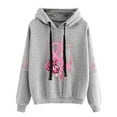 thumbnail image 2 of Lroveb Breast Cancer Awareness Hoodies for Women Plus Size Long Sleeved Pink Ribbon Graphic Sweatshirt Drawstring Hooded Oversized Pullover Grey, 2 of 6