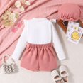 thumbnail image 5 of Esaierr 3PCS Kids Toddler Girls Fly Sleeve Top + Pants + Hat Outfits Cotton Autumn Winter Long-Sleeved Casual Top for 4-7Y, 5 of 5
