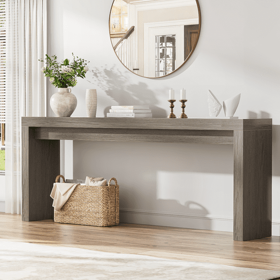 Extra Long Console Table for Entryway, 70.9-Inch Farmhouse Wood Behind Couch Table, Modern Entryway Rectangular Console Table for Entrance, Living Room, Hallway, Foyer (Grey)