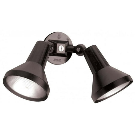 2-Light 15-in Flood Light Exterior PAR38 w/ Adjustable Swivel Black Finish