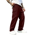 thumbnail image 2 of Mens Cargo Pants Casual Wide Leg Elastic Waist Joggers Cozy Soft Lightweight Sweatpants With Mult Pockets, 2 of 5