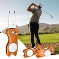 thumbnail image 2 of Uxcell Golf Divot Repair Tool [4PCS] - Switch Foldable Divot Tool Rack with Magnetic Ball Marker - [Orange] Green Fork Tines, 2 of 7