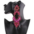 thumbnail image 1 of Pendientes colgantes grandes de Aleación Yashi con Diamantes de imitación rosa roja E1623, 1 of 5