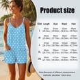 thumbnail image 3 of ZAITUBLES Women Casual Shorts Jumpsuits Summer Sleeveless Romper Adjustable Spaghetti Strap Loose Playsuit with Front Pockets, Soft Travel Lounge Wear, Light Blue Polka Dot Print, Size S, 3 of 6