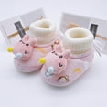 thumbnail image 7 of Baby Boys Girls Fleece Booties Infant Newborn Bedroom Shoes House Slippers Winter Crib Shoes Toddler Non-Slip Soft Sole First Walkers 0-18M Pink, 7 of 7