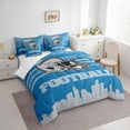 thumbnail image 2 of Erosebridal American Football City Bed in a Bag Queen Size,Detroit Bed Set,Gray Rugby Helmet Bedding Queen Size For Boys,Lightweight Room Decoration,7 Pieces, 2 of 5