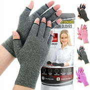BLITZU Fingerless Gloves Men Compression Gloves For Arthritis For Women Typing Gloves Arthritis Gloves For Women For Pain Hand Brace For Arthritis Pain And Support GREY L