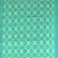 thumbnail image 1 of Ahgly Company Indoor Square Abstract Turquoise Blue Modern Area Rugs, 6' Square, 1 of 4