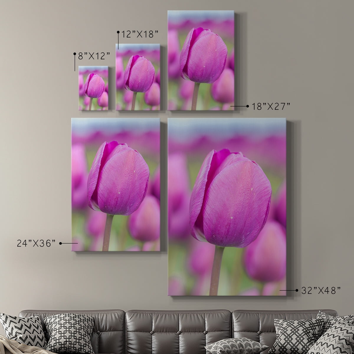 Magenta Stem Premium Gallery Wrapped Canvas - Ready to Hang
