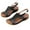 Black, variant on Summer New Foreign Trade Large Size Wedge With Fish Mouth Solid Color Large Size One Line Buckle Beach Sandals Summer Sandals Brown 42