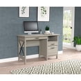 thumbnail image 2 of Inval America 2-Drawer Computer Desk with Keyboard Tray in Gray Smoke Oak, 2 of 9