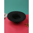 thumbnail image 4 of Women Wide Brim Flat Top Hat Formal Classic Bowler Boater Hat Felt Derby Church Cap, 4 of 6