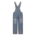 thumbnail image 5 of UACY Girls Denim Overalls Vintage Buttons Adjustable Strap Jean Jumpsuit Kids Casual Loose Fit Dungarees Pants Bib Workwear (Light Blue, 9-10 Years), 5 of 9