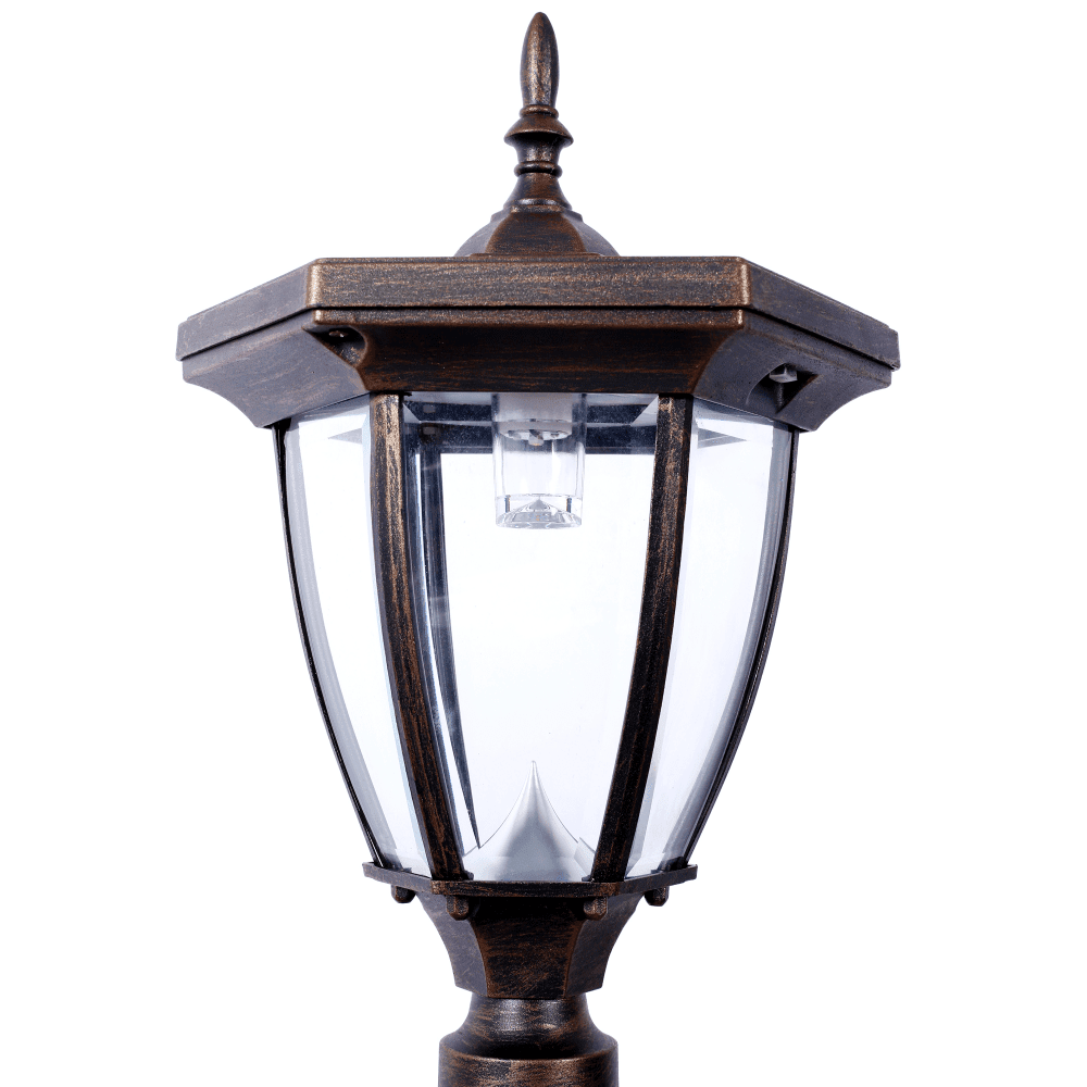 Tcbosik Mailbox with Solar Lights, Post with Mailbox, Heavy Duty Cast Aluminum Decorative Modern Mailbox for Outside, Porch, Backyard, Brown