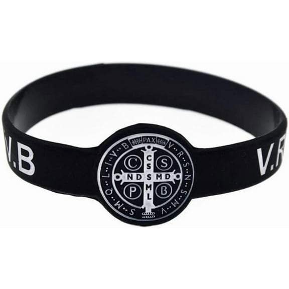 Silicone Saint Benedict Exorcism Bracelet Jesus Christian Amulet Demon Protection Ghost Hunter CSBP
