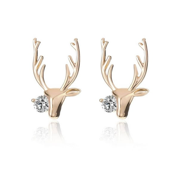 1 Pair Fashion Rhinestones Antlers Earring Women Christmas Ear Studs Girl Bohemian Crystal Ear Rings