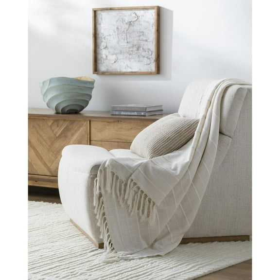 Livabliss x Becki Owens Modern Prolo Throw, 50"W x 60"L, Cream