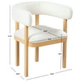 thumbnail image 3 of SAFAVIEH Couture Trystan Scandinavian Boucle Solid Dining Chair, Ivory/Natural, 3 of 14