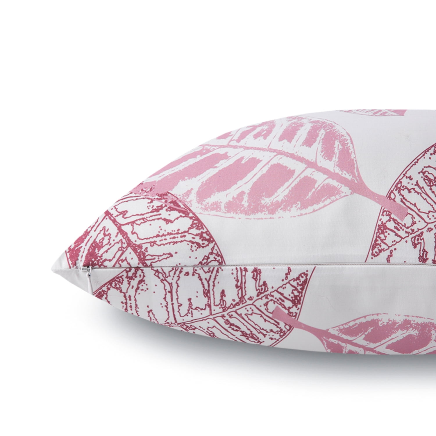 Phantoscope New Living Series Double-sided Design Decorative Throw Pillow Cover, 18" x 18", Gray/Pink, 4 Pack